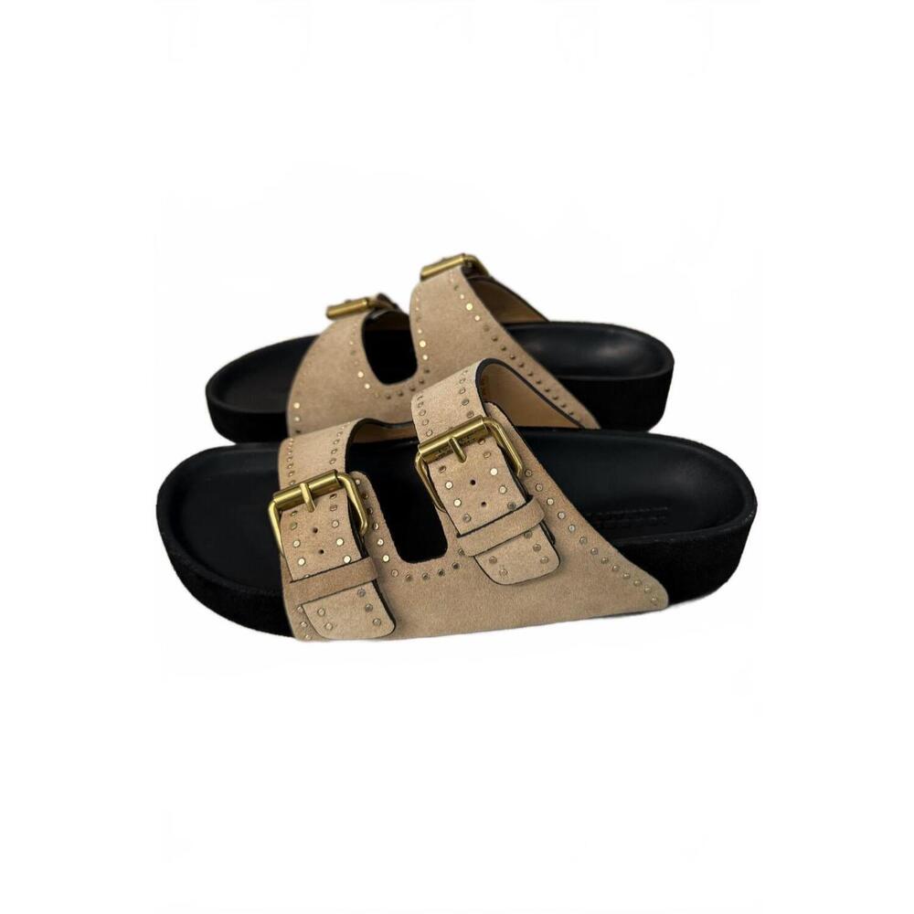 NEW ISABEL MARANT women's lennyo sandals in beige - Picture 3 of 4